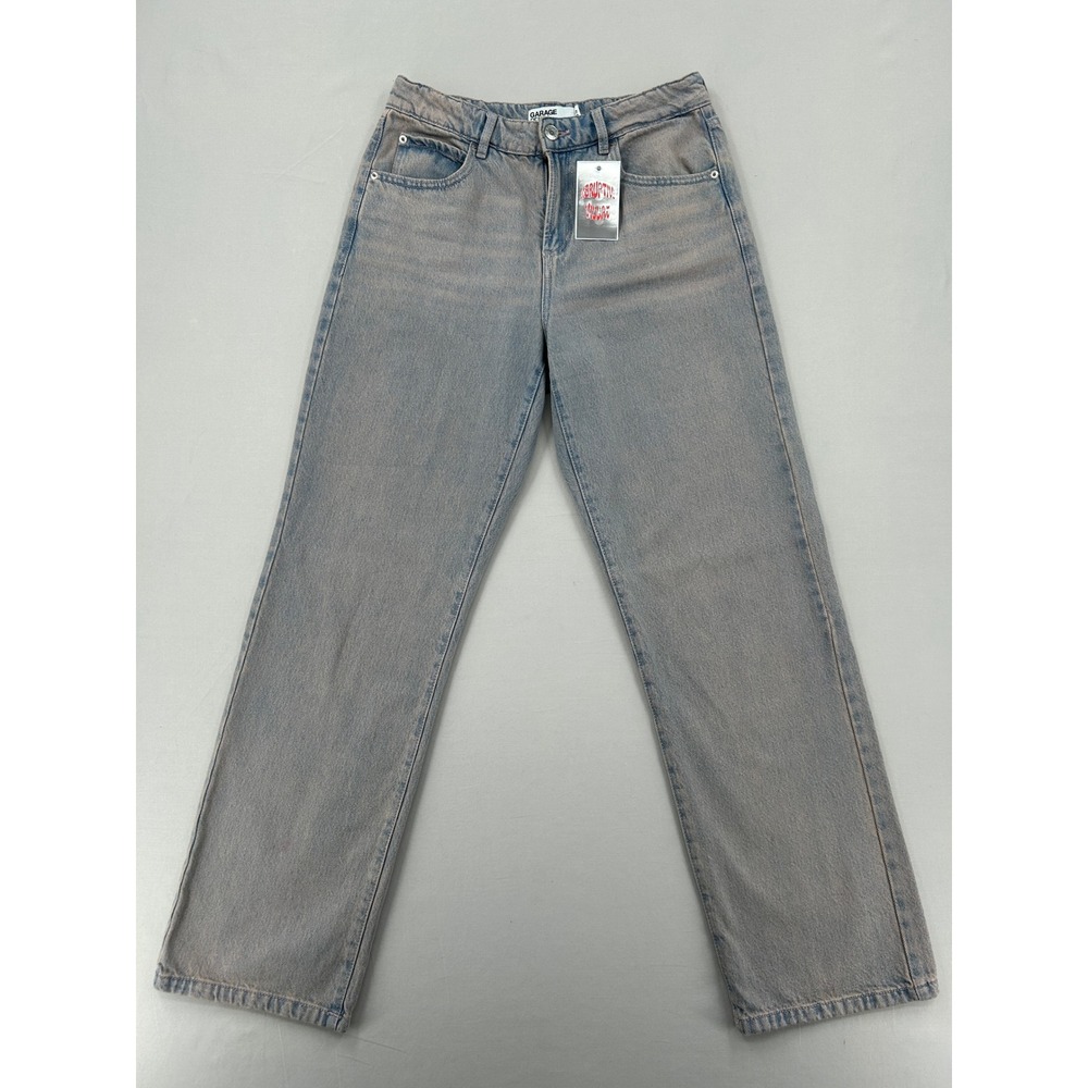 Garage Denim Women Light Wash Sand Tinted Straight Leg Jeans Size 7 28 High Rise